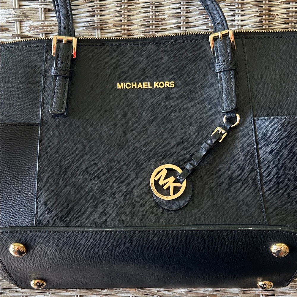 Michael Kors Black Tote with Gold Hardware - Picture 2 of 7